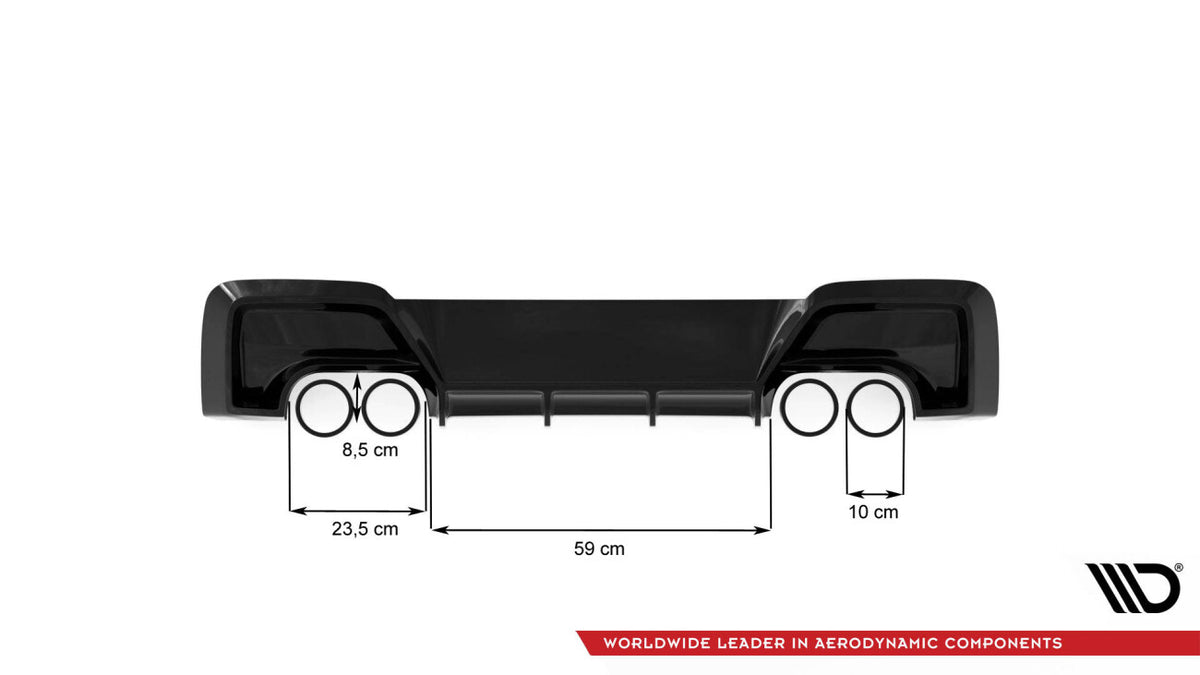 Heckansatz Diffusor V.2 passend für BMW M135i F20 schwarz Hochglanz