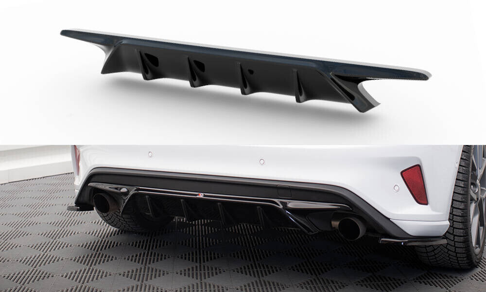 Heckansatz Diffusor V.2 passend für Ford Focus Hatchback ST Mk4 schwarz Hochglanz