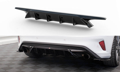 Heckansatz Diffusor V.2 passend für Ford Focus Hatchback ST Mk4 schwarz Hochglanz