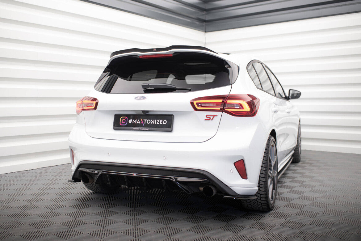 Heckansatz Diffusor V.2 passend für Ford Focus Hatchback ST Mk4 schwarz Hochglanz