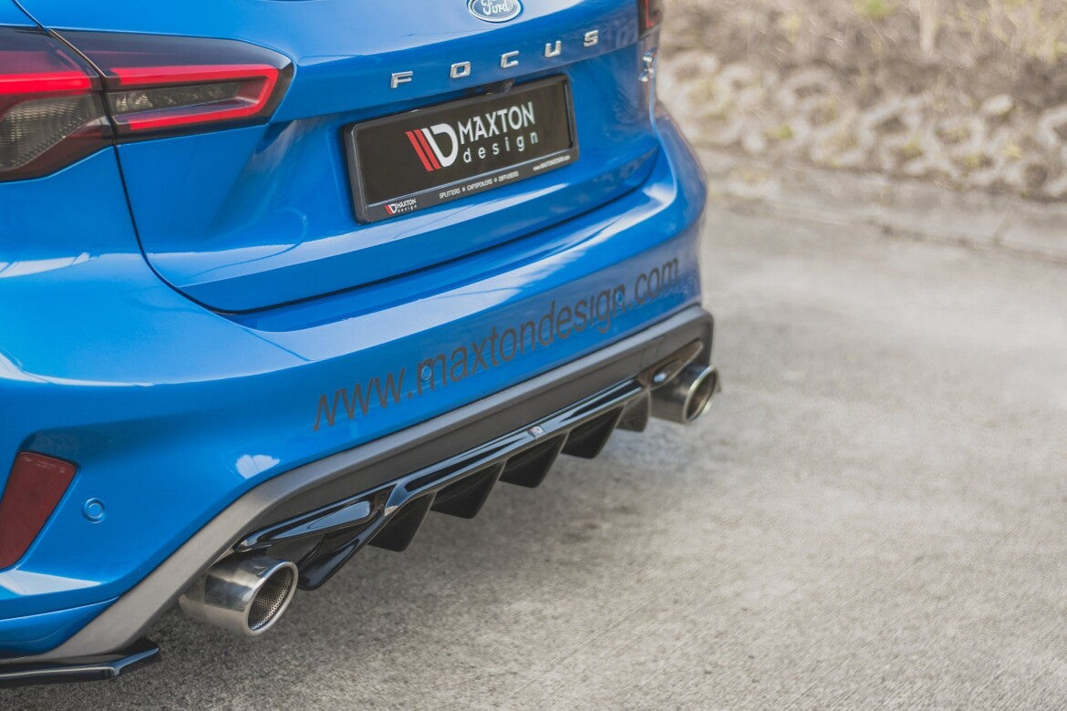 Heckansatz Diffusor V.2 passend für Ford Focus Hatchback ST Mk4 schwarz Hochglanz