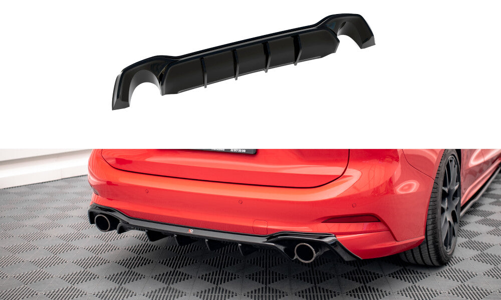 Heckansatz Diffusor V.2 passend für Ford Focus Kombi ST Mk4 schwarz Hochglanz