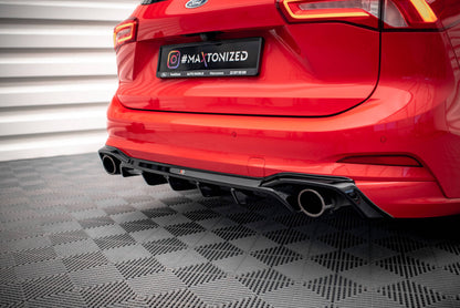 Heckansatz Diffusor V.2 passend für Ford Focus Kombi ST Mk4 schwarz Hochglanz