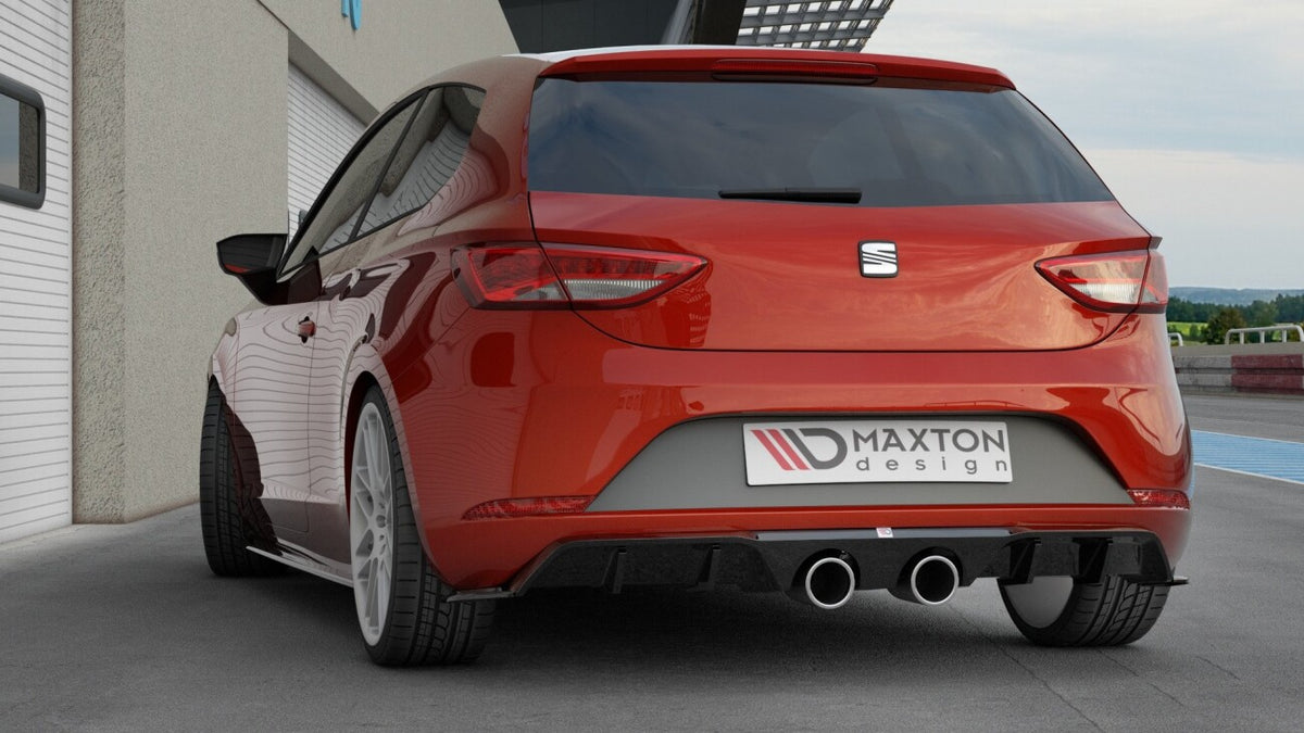Heckansatz Diffusor V.2 passend für Seat Leon CUPRA Mk3 FL Hatchback schwarz Hochglanz
