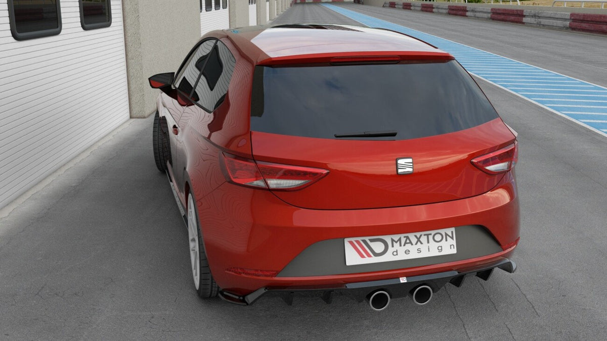 Heckansatz Diffusor V.2 passend für Seat Leon CUPRA Mk3 FL Hatchback schwarz Hochglanz