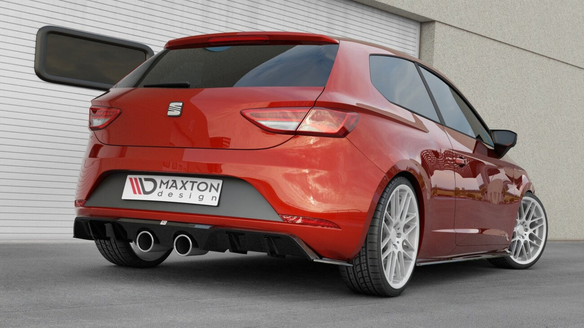 Heckansatz Diffusor V.2 passend für Seat Leon CUPRA Mk3 FL Hatchback schwarz Hochglanz