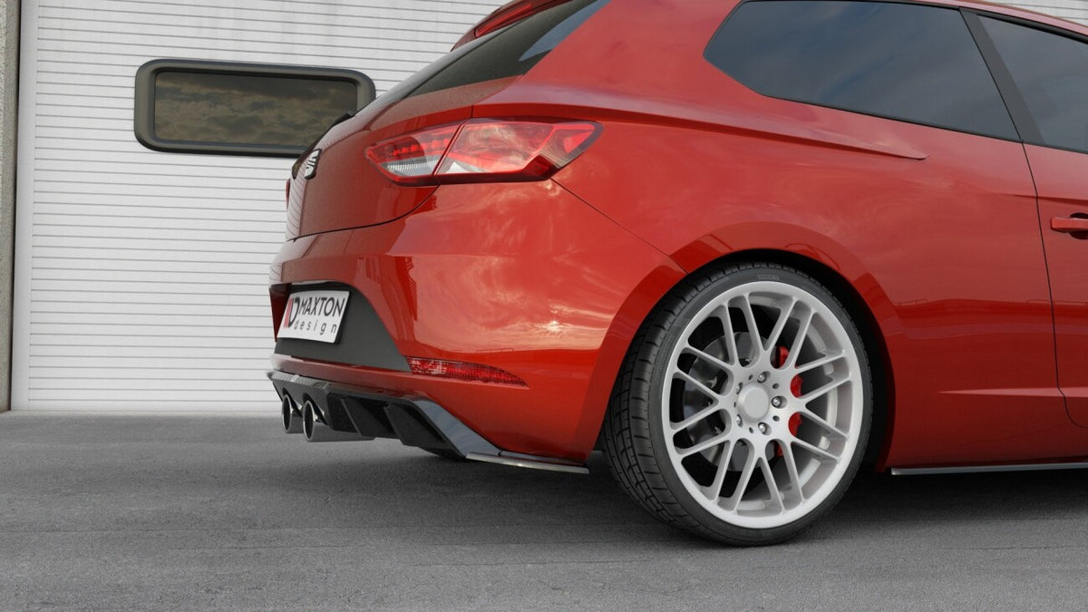 Heckansatz Diffusor V.2 passend für Seat Leon CUPRA Mk3 FL Hatchback schwarz Hochglanz