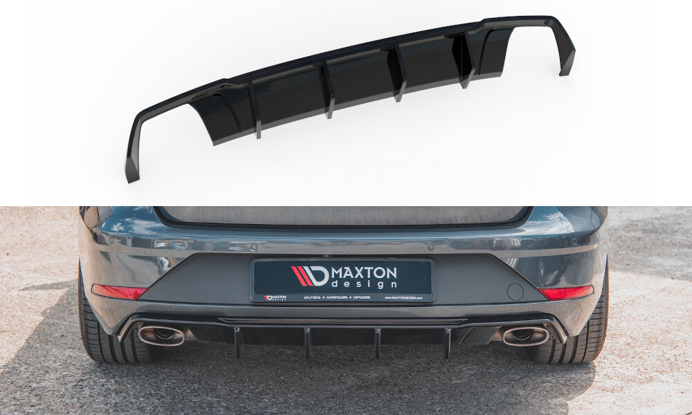 Heckansatz Diffusor V.2 passend für Seat Leon CUPRA ST Mk3 FL schwarz Hochglanz