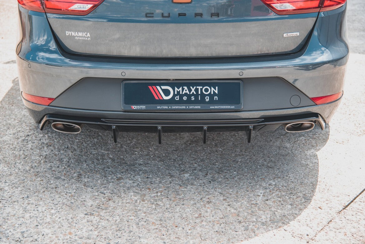 Heckansatz Diffusor V.2 passend für Seat Leon CUPRA ST Mk3 FL schwarz Hochglanz