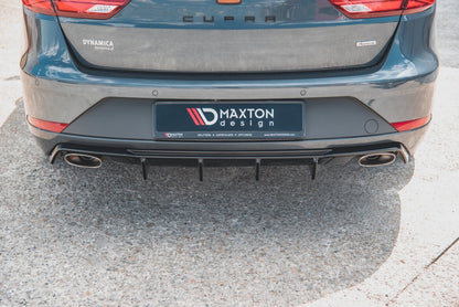 Heckansatz Diffusor V.2 passend für Seat Leon CUPRA ST Mk3 FL schwarz Hochglanz