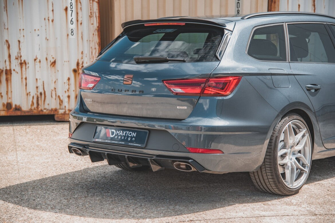 Heckansatz Diffusor V.2 passend für Seat Leon CUPRA ST Mk3 FL schwarz Hochglanz