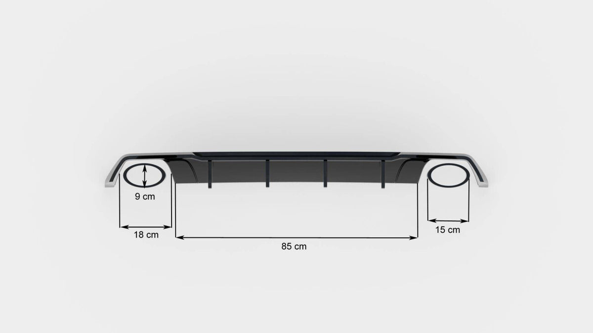Heckansatz Diffusor V.2 passend für Seat Leon CUPRA ST Mk3 FL schwarz Hochglanz