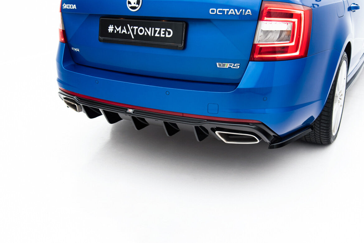 Heckansatz Diffusor V.2 passend für Skoda Octavia RS Mk3 / Mk3 FL Hatchback / Kombi schwarz Hochglanz