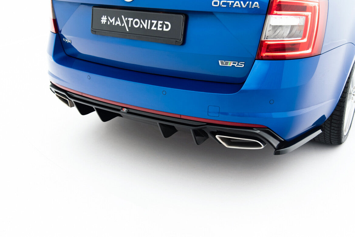 Heckansatz Diffusor V.2 passend für Skoda Octavia RS Mk3 / Mk3 FL Hatchback / Kombi schwarz Hochglanz