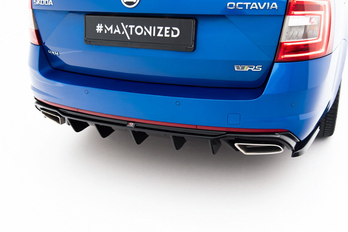 Heckansatz Diffusor V.2 passend für Skoda Octavia RS Mk3 / Mk3 FL Hatchback / Kombi schwarz Hochglanz