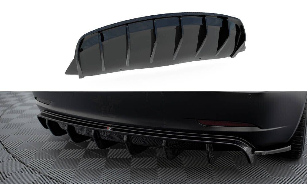Heckansatz Diffusor V.2 passend für Tesla Model 3 schwarz Hochglanz