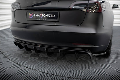 Heckansatz Diffusor V.2 passend für Tesla Model 3 schwarz Hochglanz