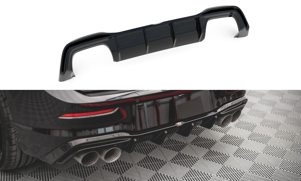 Heckansatz Diffusor V.2 passend für VW Golf R Hatchback Mk8 FL schwarz Hochglanz