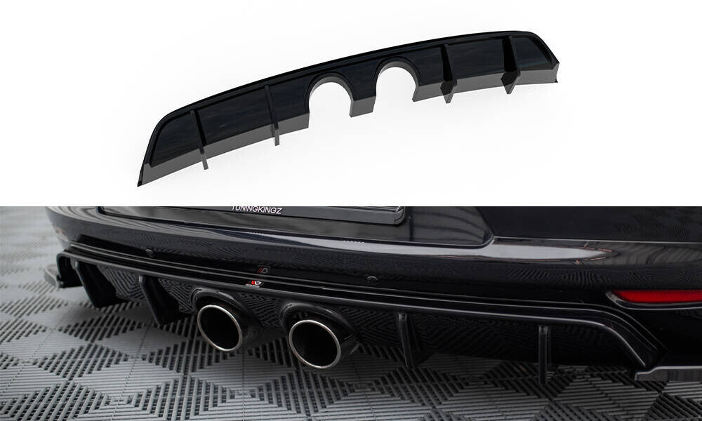 Heckansatz Diffusor V.2 passend für VW Scirocco Mk3 (R32 Auspuff) schwarz Hochglanz