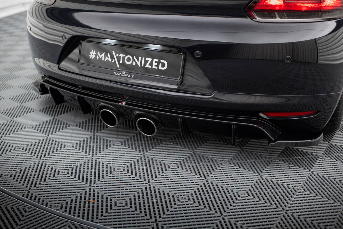 Heckansatz Diffusor V.2 passend für VW Scirocco Mk3 (R32 Auspuff) schwarz Hochglanz