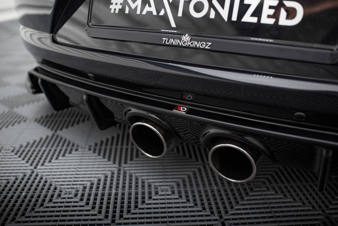 Heckansatz Diffusor V.2 passend für VW Scirocco Mk3 (R32 Auspuff) schwarz Hochglanz