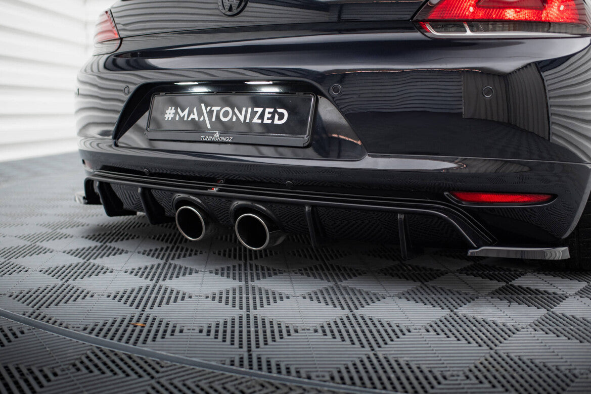 Heckansatz Diffusor V.2 passend für VW Scirocco Mk3 (R32 Auspuff) schwarz Hochglanz