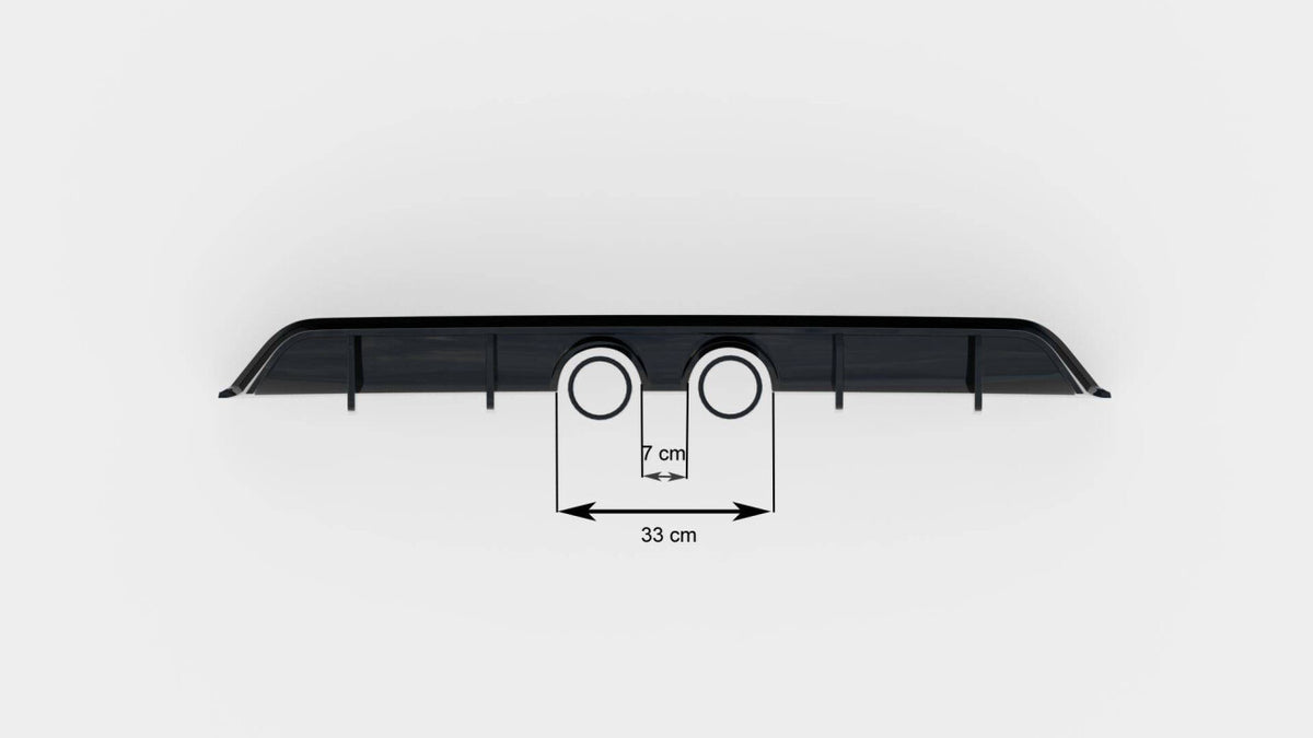 Heckansatz Diffusor V.2 passend für VW Scirocco Mk3 (R32 Auspuff) schwarz Hochglanz