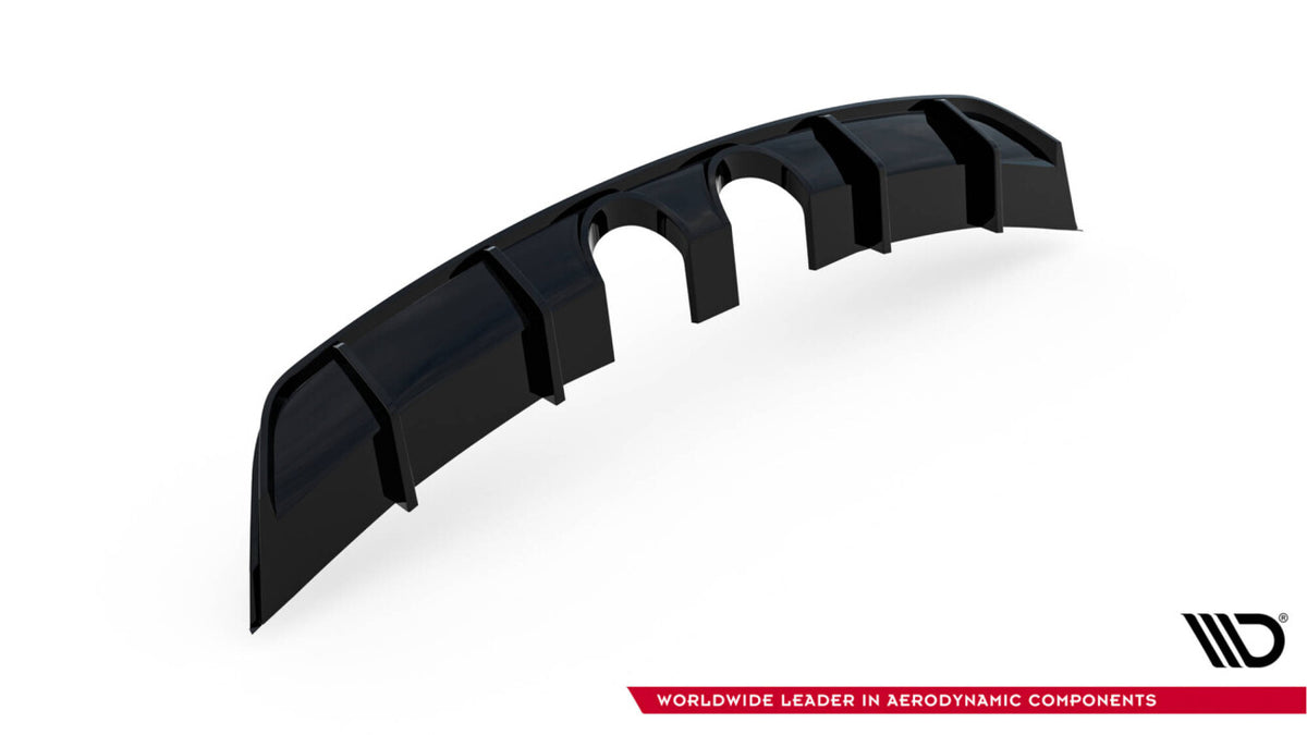 Heckansatz Diffusor V.2 passend für VW Scirocco Mk3 (R32 Auspuff) schwarz Hochglanz