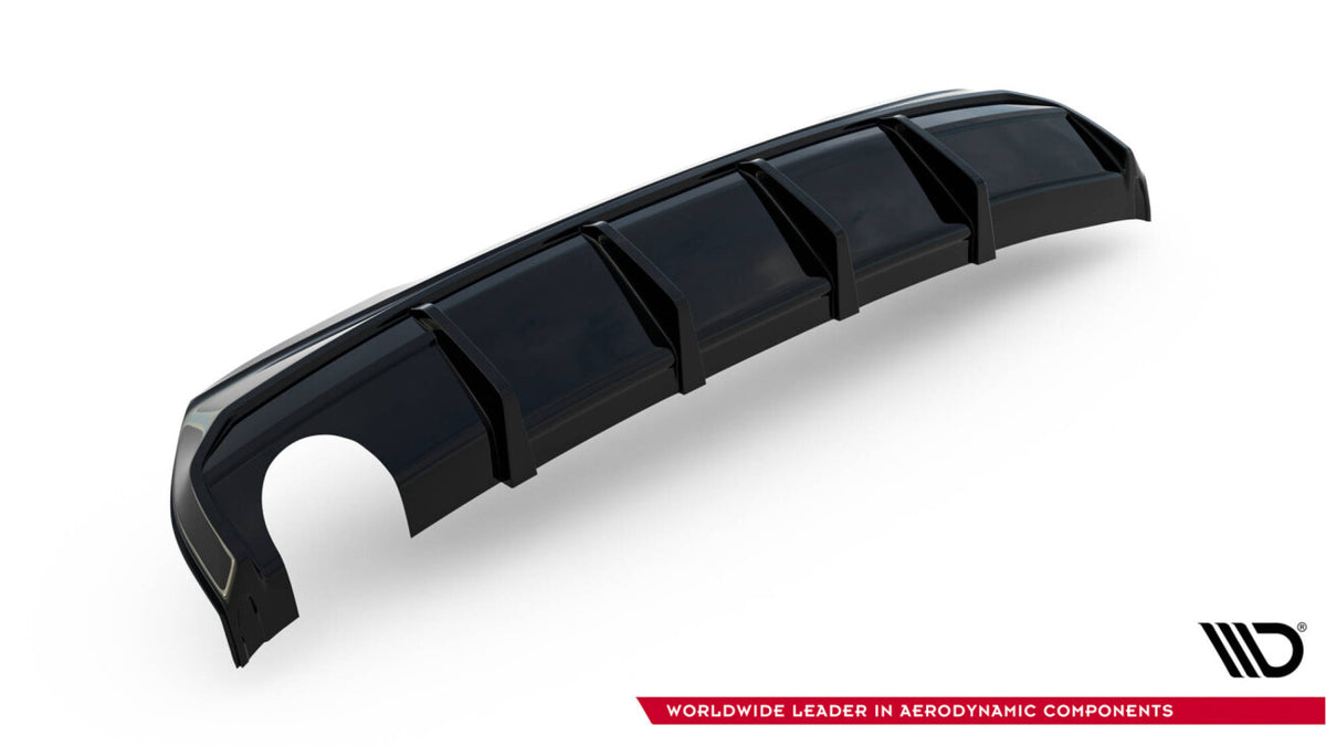 Heckansatz Diffusor V.3 passend für BMW 1er M-Paket / 128ti F40 (Einzelauspuff li.) schwarz Hochglanz