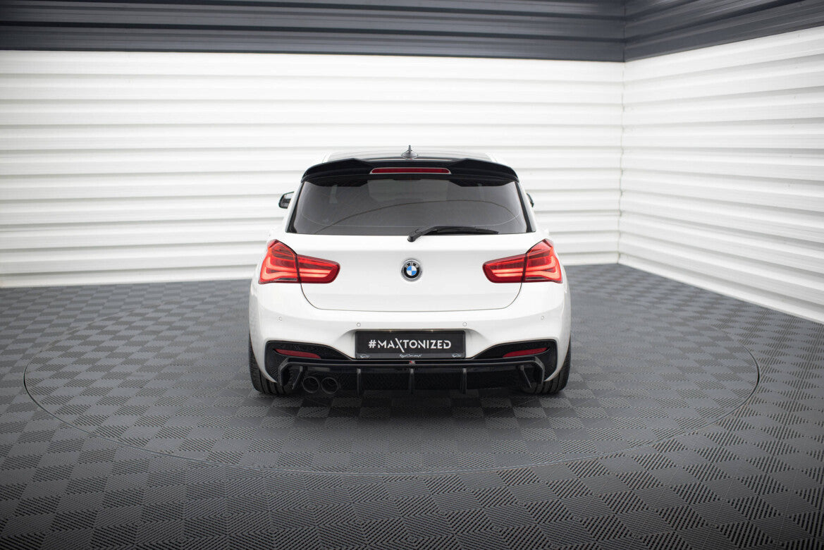 Heckansatz Diffusor V.3 passend für BMW 1er M-Paket F20 FL (Doppelauspuff li.) schwarz Hochglanz