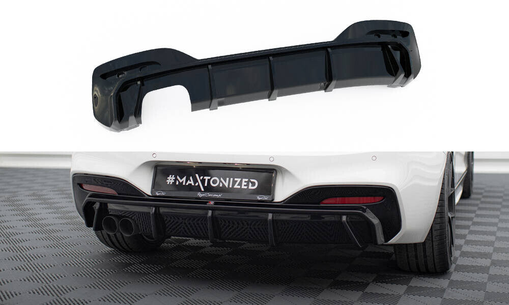 Heckansatz Diffusor V.3 passend für BMW 1er M-Paket F20 FL (Doppelauspuff li.) schwarz Hochglanz