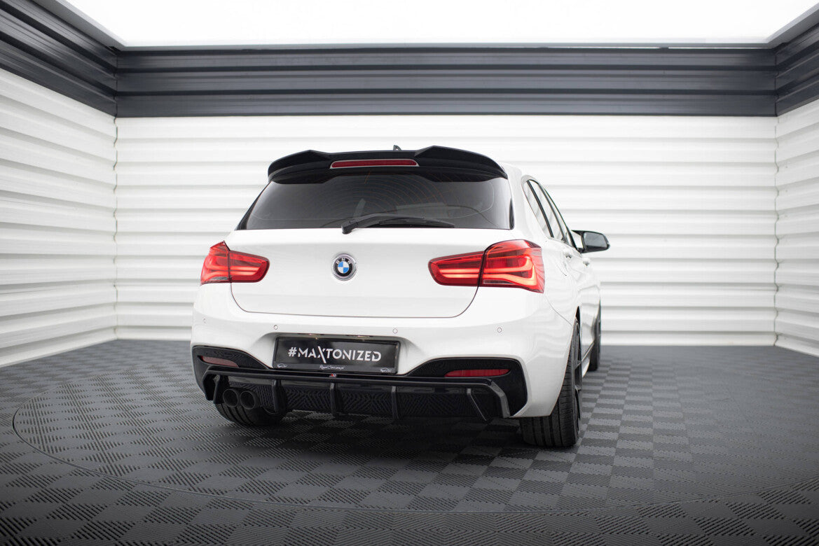 Heckansatz Diffusor V.3 passend für BMW 1er M-Paket F20 FL (Doppelauspuff li.) schwarz Hochglanz