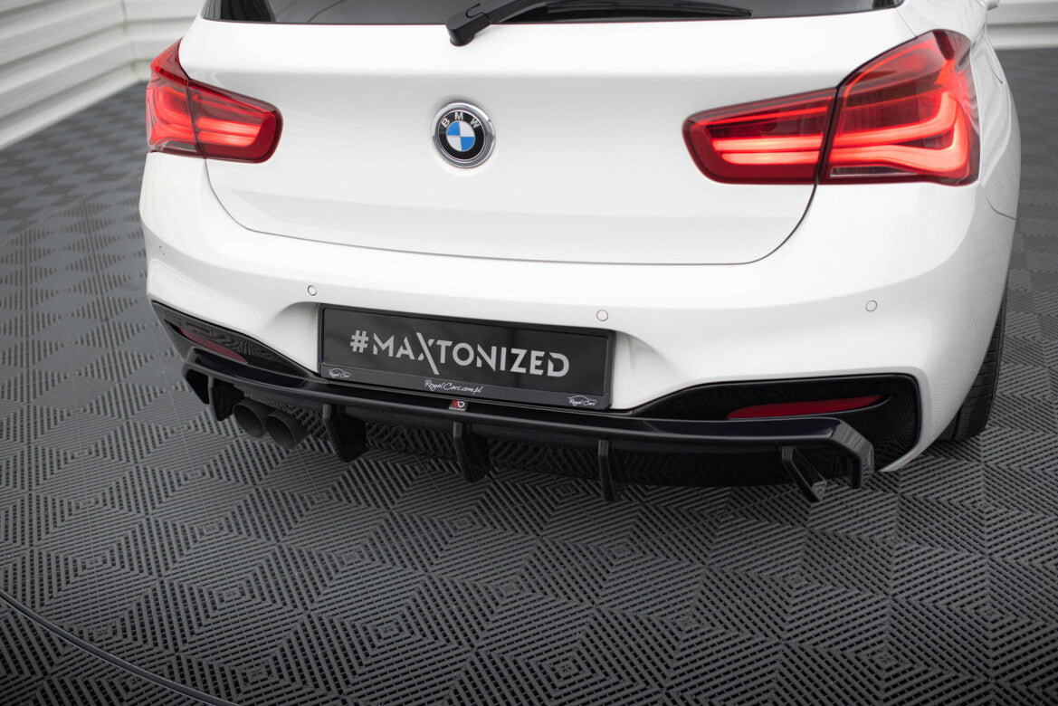 Heckansatz Diffusor V.3 passend für BMW 1er M-Paket F20 FL (Doppelauspuff li.) schwarz Hochglanz