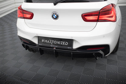 Heckansatz Diffusor V.3 passend für BMW 1er M-Paket F20 FL (Doppelauspuff li.) schwarz Hochglanz
