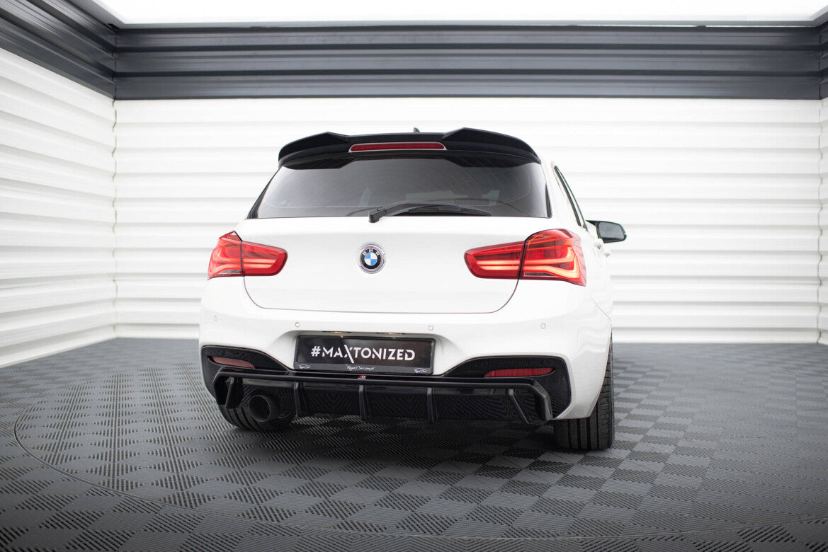 Heckansatz Diffusor V.3 passend für BMW 1er M-Paket F20 FL (Einzelauspuff li.) schwarz Hochglanz