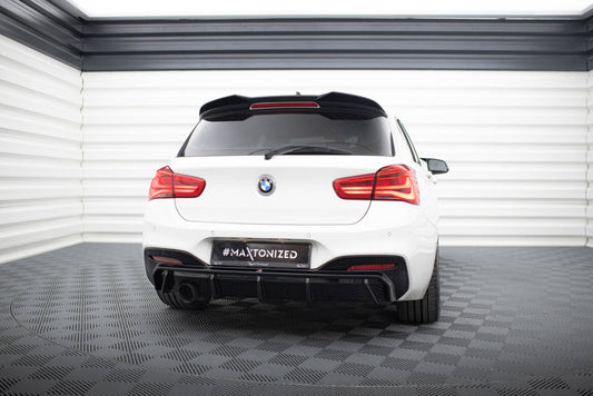 Heckansatz Diffusor V.3 passend für BMW 1er M-Paket F20 FL (Einzelauspuff li.) schwarz Hochglanz