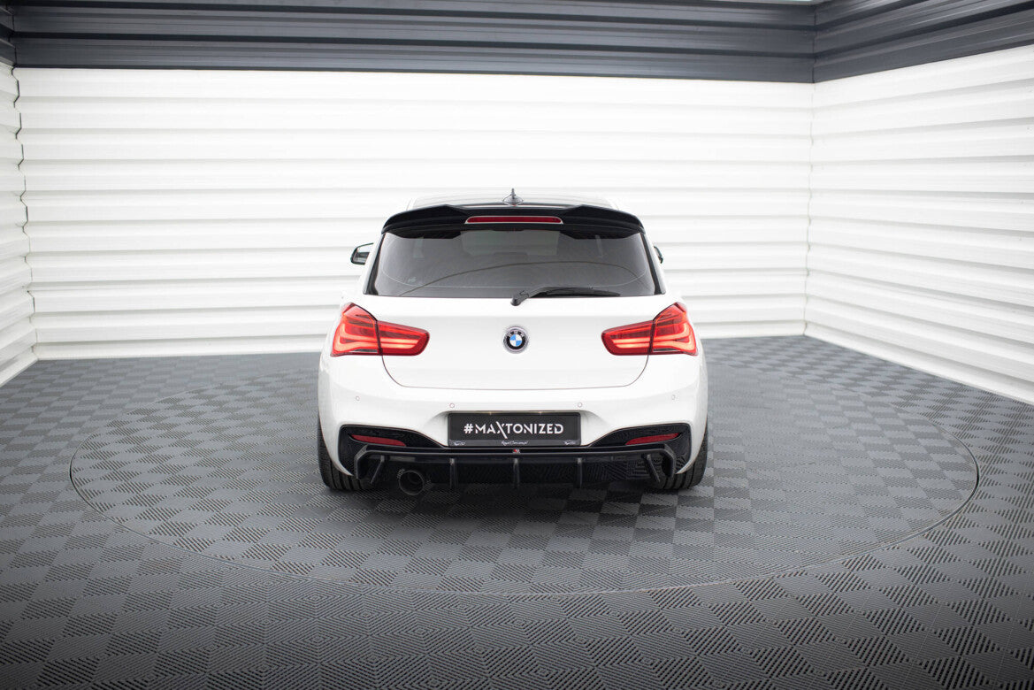 Heckansatz Diffusor V.3 passend für BMW 1er M-Paket F20 FL (Einzelauspuff li.) schwarz Hochglanz