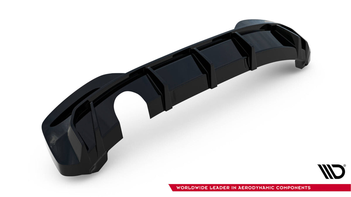 Heckansatz Diffusor V.3 passend für BMW 1er M-Paket F20 FL (Einzelauspuff li.) schwarz Hochglanz