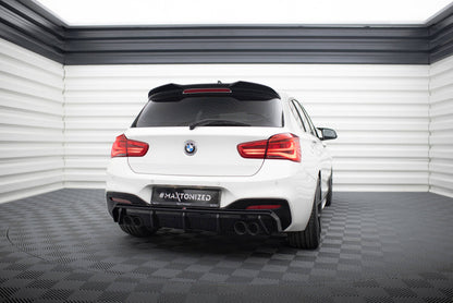 Heckansatz Diffusor V.3 passend für BMW 1er M-Paket / M140i F20 FL (Doppelauspuff li. re.) schwarz Hochglanz