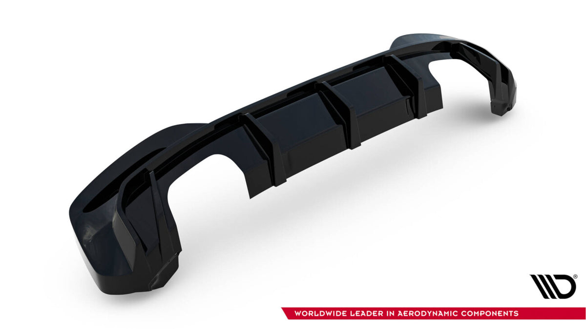 Heckansatz Diffusor V.3 passend für BMW 1er M-Paket / M140i F20 FL (Doppelauspuff li. re.) schwarz Hochglanz