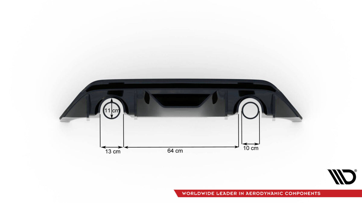 Heckansatz Diffusor V.3 passend für Ford Fiesta ST Mk8 schwarz Hochglanz
