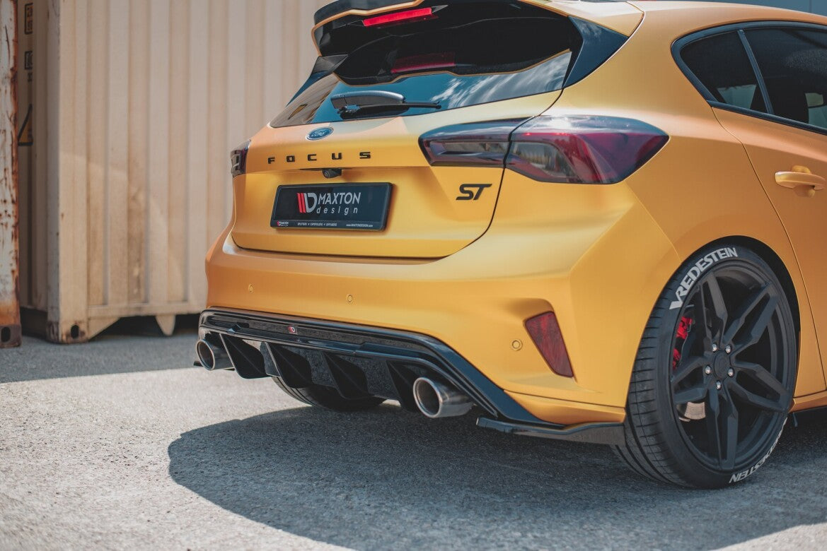 Heckansatz Diffusor V.3 passend für Ford Focus Hatchback ST Mk4 schwarz Hochglanz
