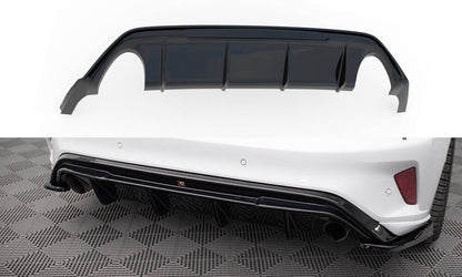 Heckansatz Diffusor V.3 passend für Ford Focus Hatchback ST Mk4 schwarz Hochglanz