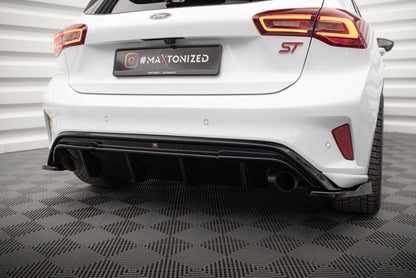 Heckansatz Diffusor V.3 passend für Ford Focus Hatchback ST Mk4 schwarz Hochglanz
