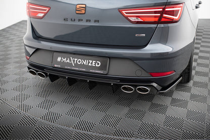 Heckansatz Diffusor V.3 passend für Seat Leon CUPRA ST Mk3 FL schwarz Hochglanz