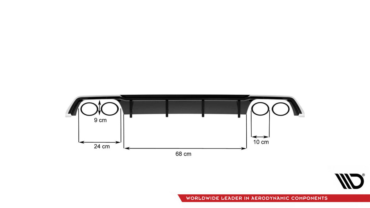 Heckansatz Diffusor V.3 passend für Seat Leon CUPRA ST Mk3 FL schwarz Hochglanz