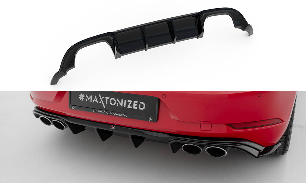 Heckansatz Diffusor V.3 passend für VW Golf R Mk7 FL schwarz Hochglanz