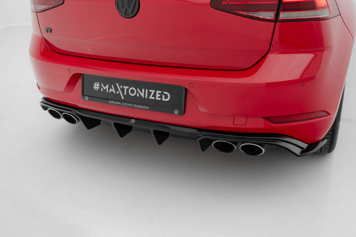 Heckansatz Diffusor V.3 passend für VW Golf R Mk7 FL schwarz Hochglanz