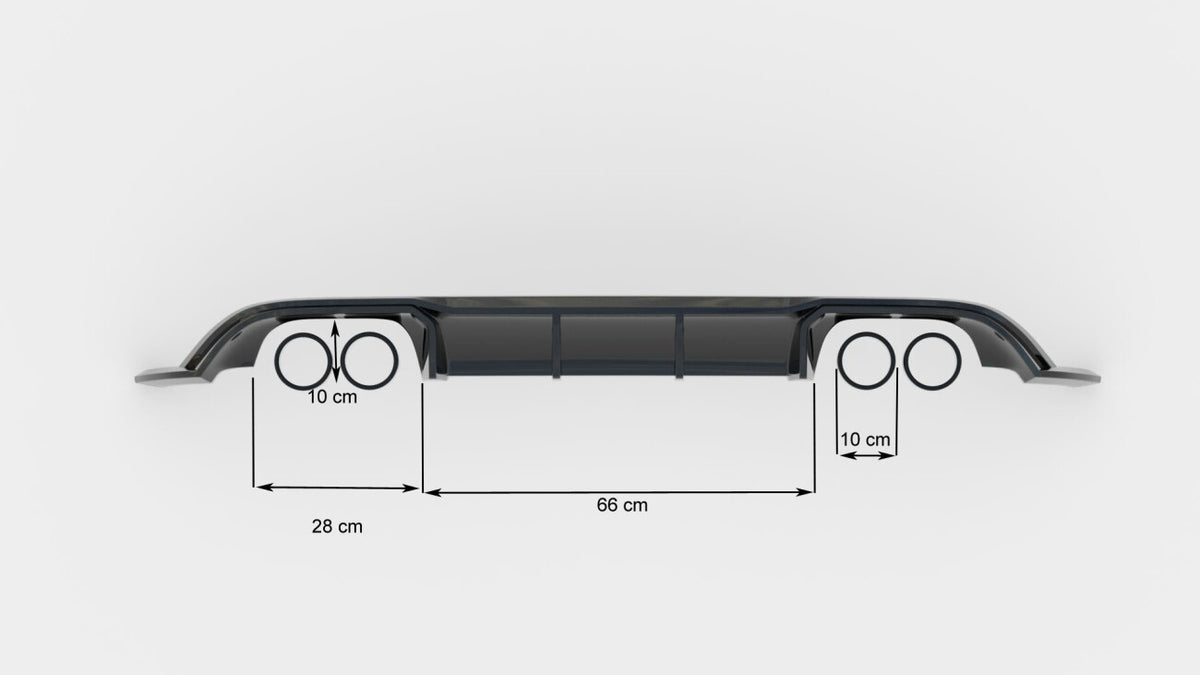 Heckansatz Diffusor V.3 passend für VW Golf R Mk7 FL schwarz Hochglanz