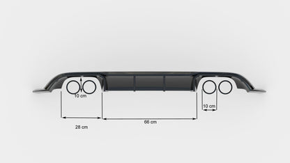 Heckansatz Diffusor V.3 passend für VW Golf R Mk7 FL schwarz Hochglanz